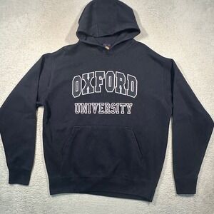 Vintage Goldmedal Oxford University Hoodie Mens L Navy Blue Collegiate Pullover‎